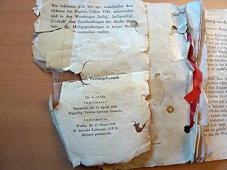 Das alte Novenenheftchen wurde im April 1959 gedruckt. – Keine vier Jahre nach dem Tod von Schwester M. Euthymia erschien es schon in der vierten Auflage.